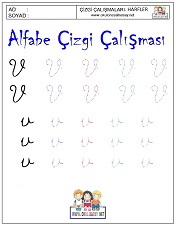 y harfi çizgi çalışması